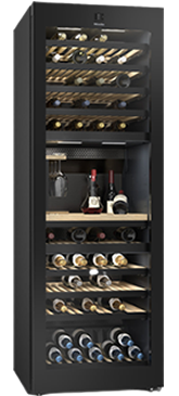 Frittstående vinskap DIAMOND Smart Home Symbol KWT 4999 F Obsidiansort glass